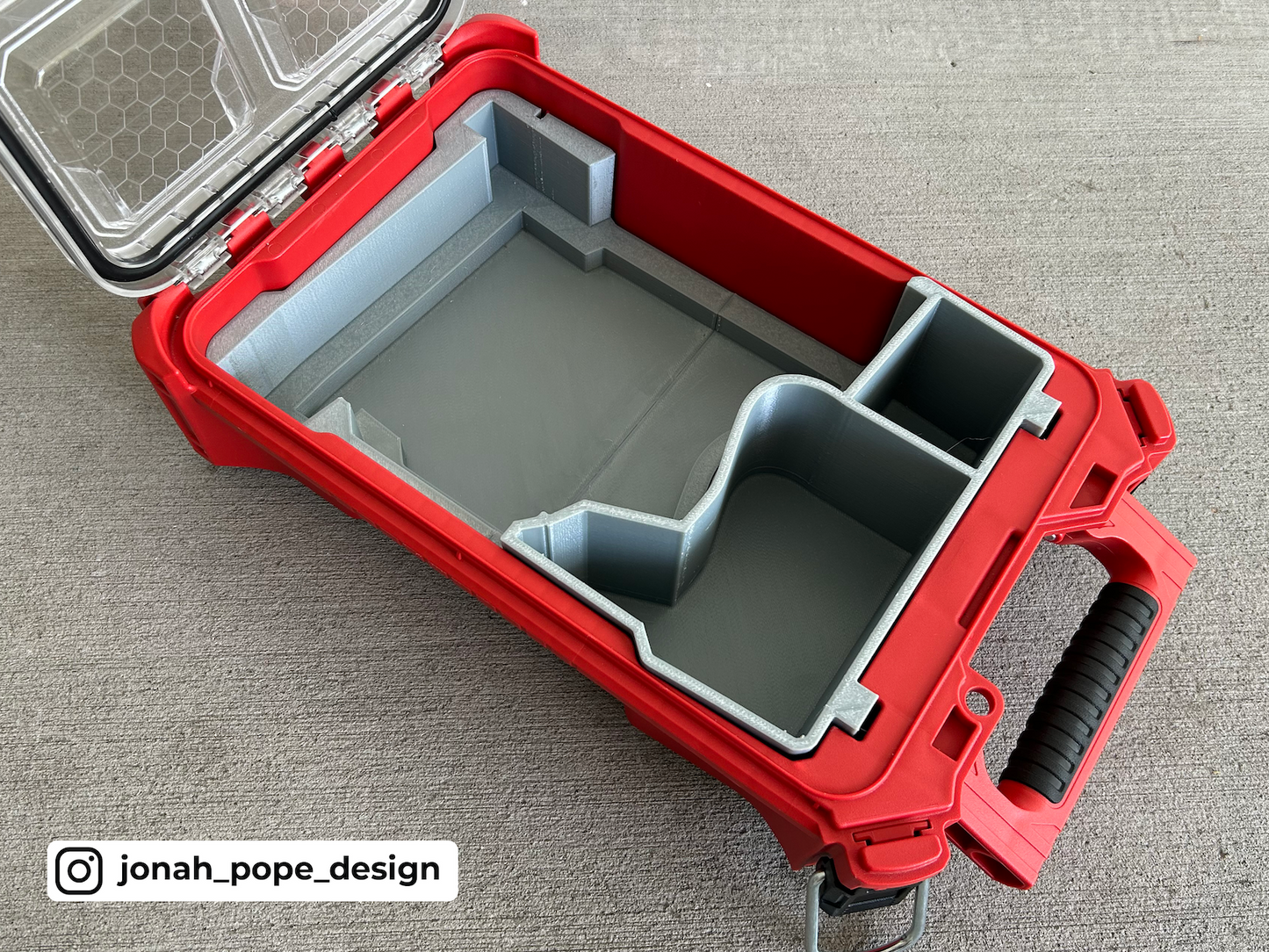 Jonah Pope Design 3d Printed Insert Designed for Milwaukee M12 23GA Pin Nailer and Milwaukee Packout Organizer