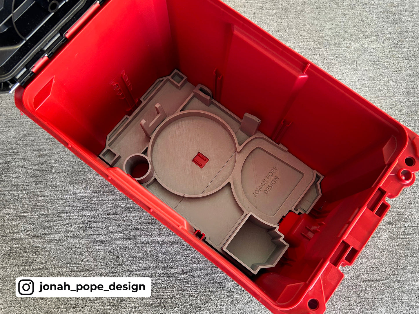 Jonah Pope Design 3d Printed Insert Designed for Milwaukee M18 Compact Router and Milwaukee Packout Ammo Case