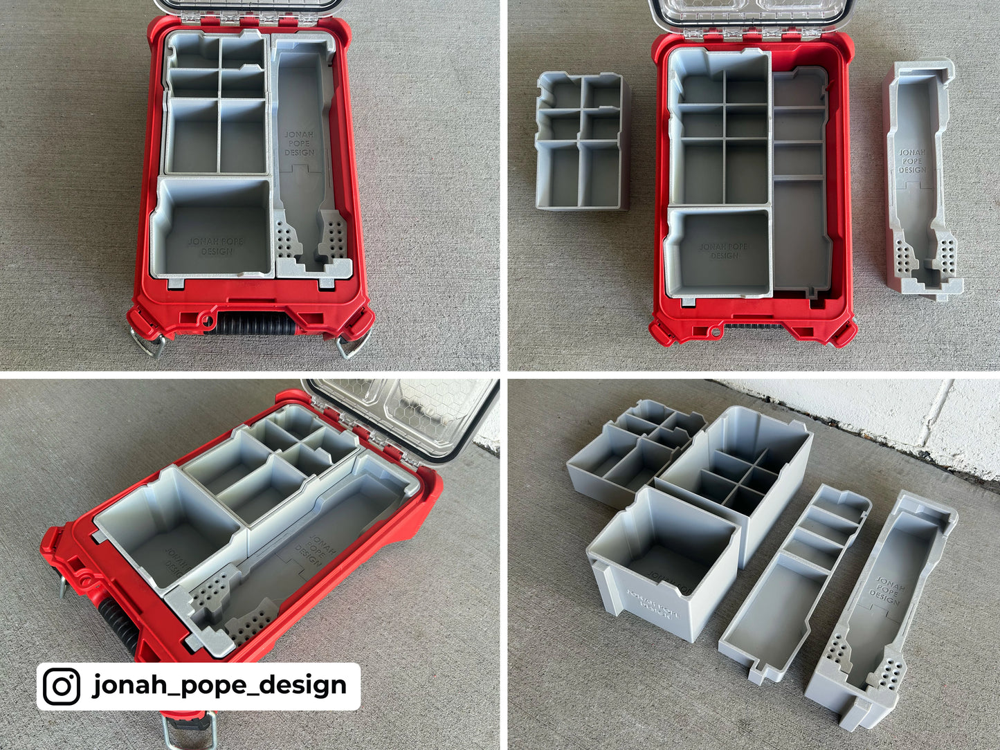 Jonah Pope Design 3d Printed Insert Designed for Milwaukee M12 Brushless Rotary Dremel Tool and Milwaukee Packout Organizer