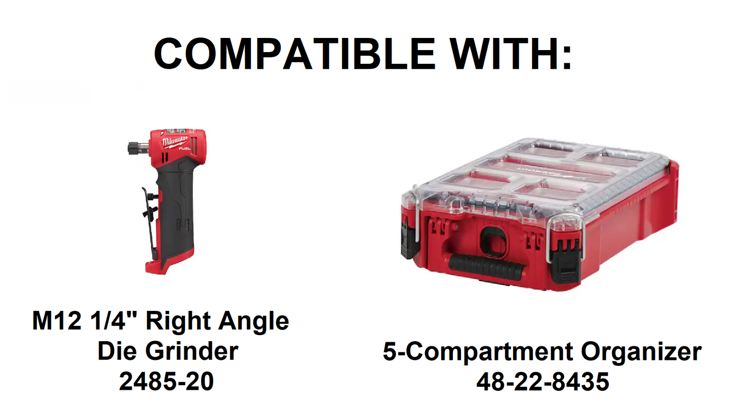 Jonah Pope Design 3d Printed Insert Designed for Milwaukee Right Angle Die Grinder and Milwaukee Packout Organizer