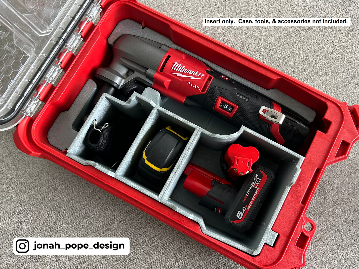 Jonah Pope Design 3d Printed Insert Designed For Milwaukee M12 Nibbler and Milwaukee Packout Organizer