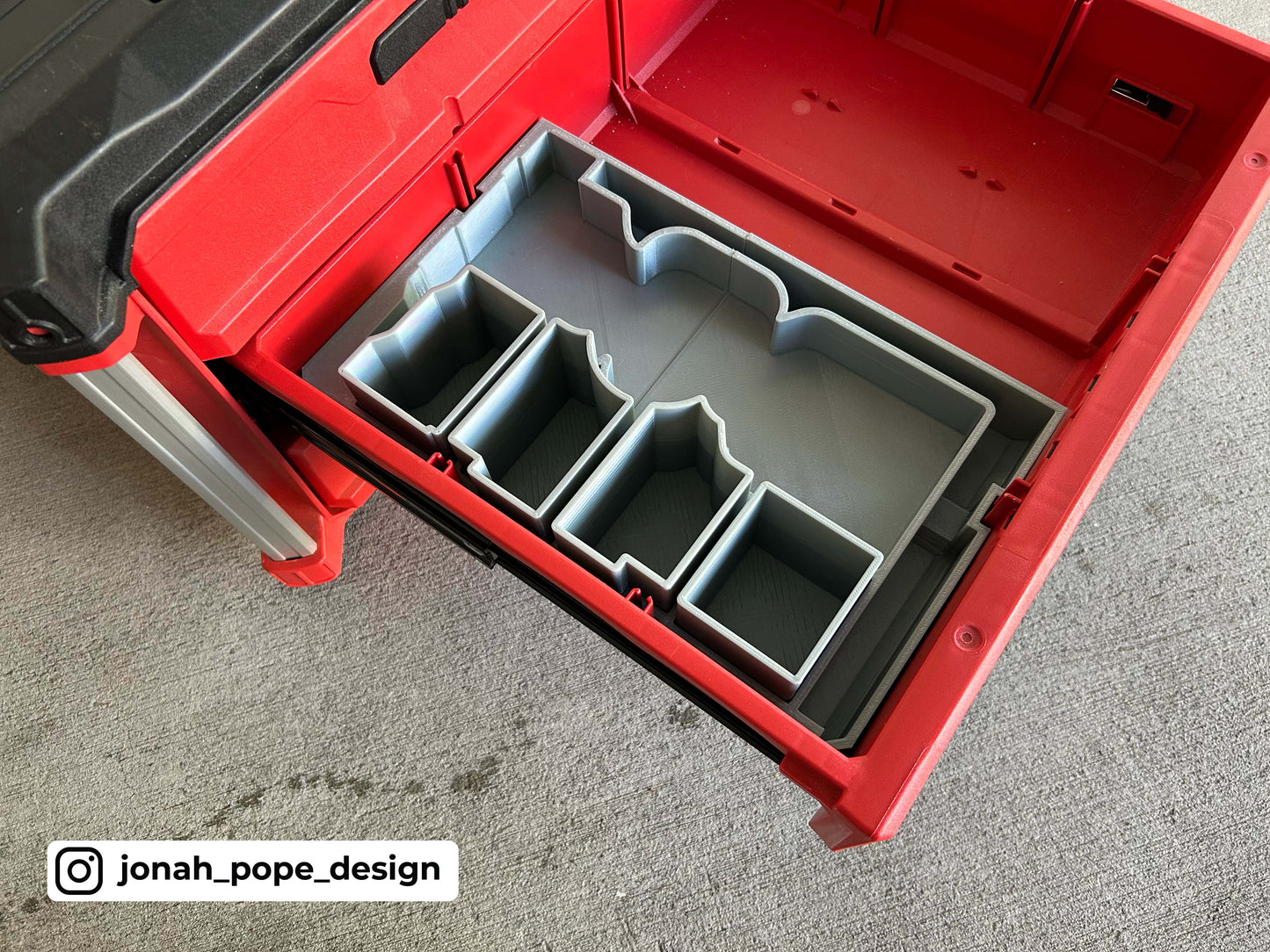 Jonah Pope Design 3d Printed Insert Designed for Milwaukee M12 Rivet Gun and Milwaukee Packout Tool Box Drawer