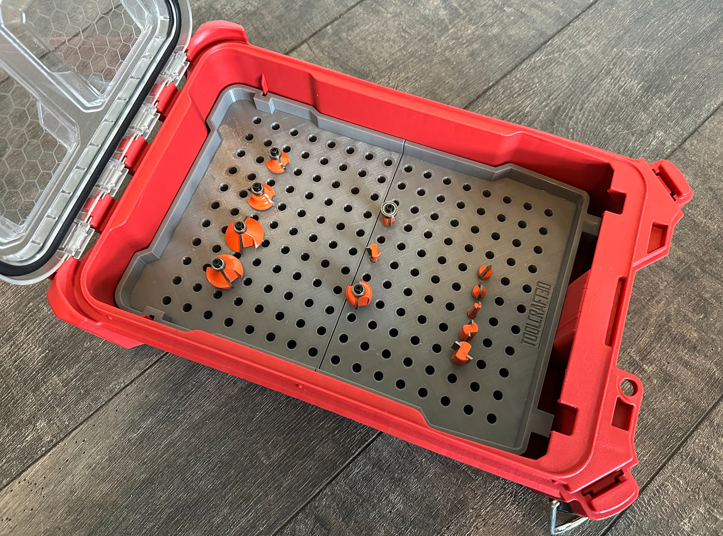 TOOLCRAFT3D Design 3d Printed Router Bit Organizer Designed for Milwaukee Packout Insert (Insert Only)