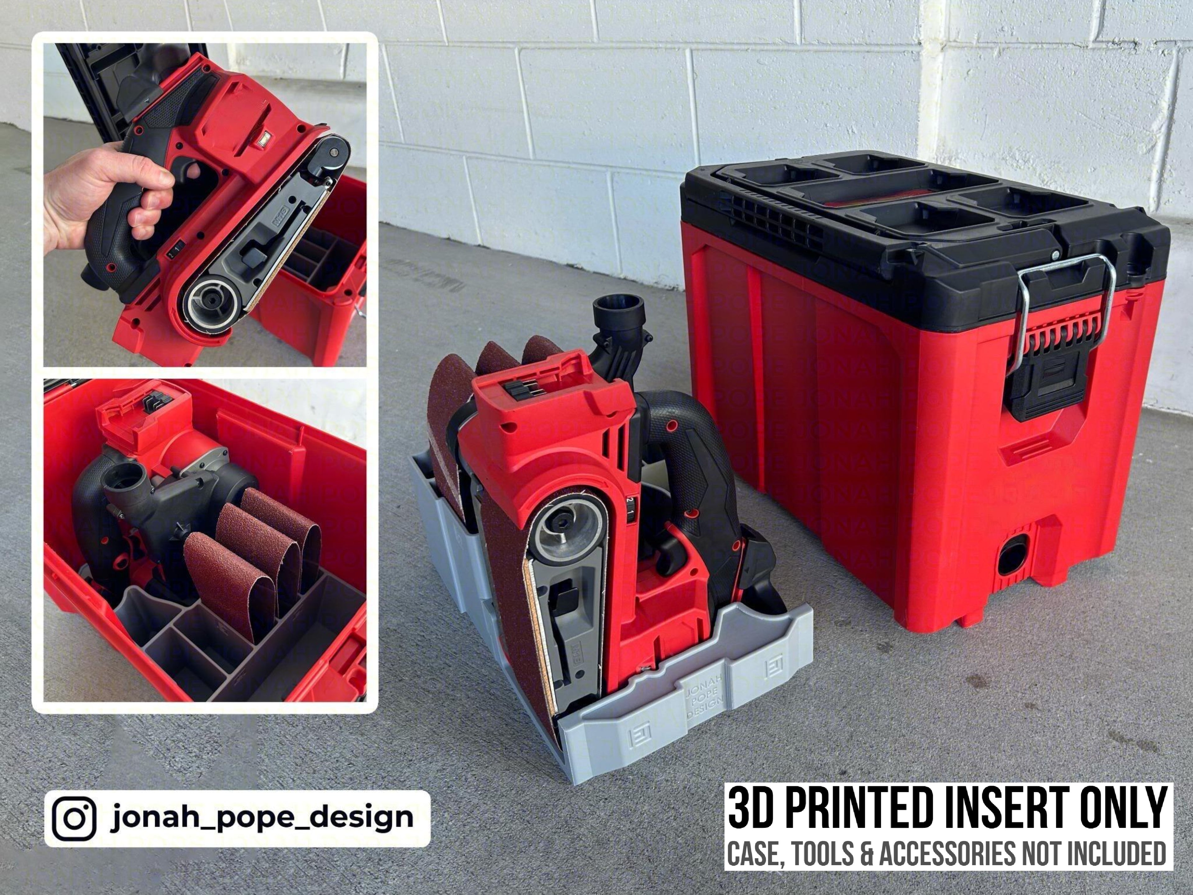 Jonah Pope Insert Designed for Milwaukee M18 Belt Sander and Milwaukee Packout Compact Tool Box (Insert Only)