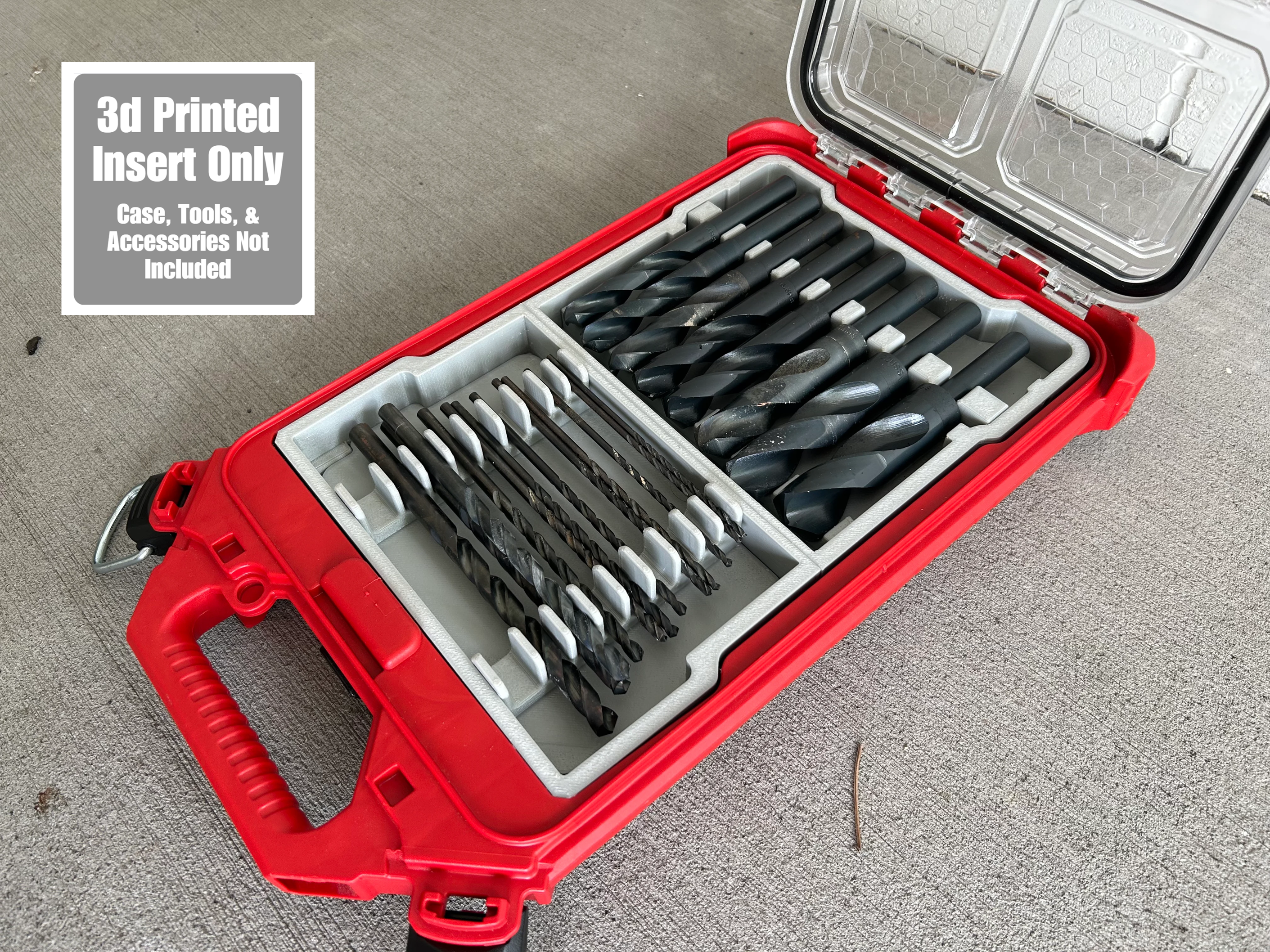 Jonah Pope Design 3d Printed Insert Designed for Drill Bit Organization and Milwaukee Packout Organizer