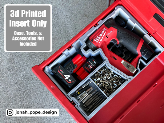 Jonah Pope Design 3d Printed Insert Designed for Milwaukee M12 Installation Driver and Packout Drawer (Insert only)