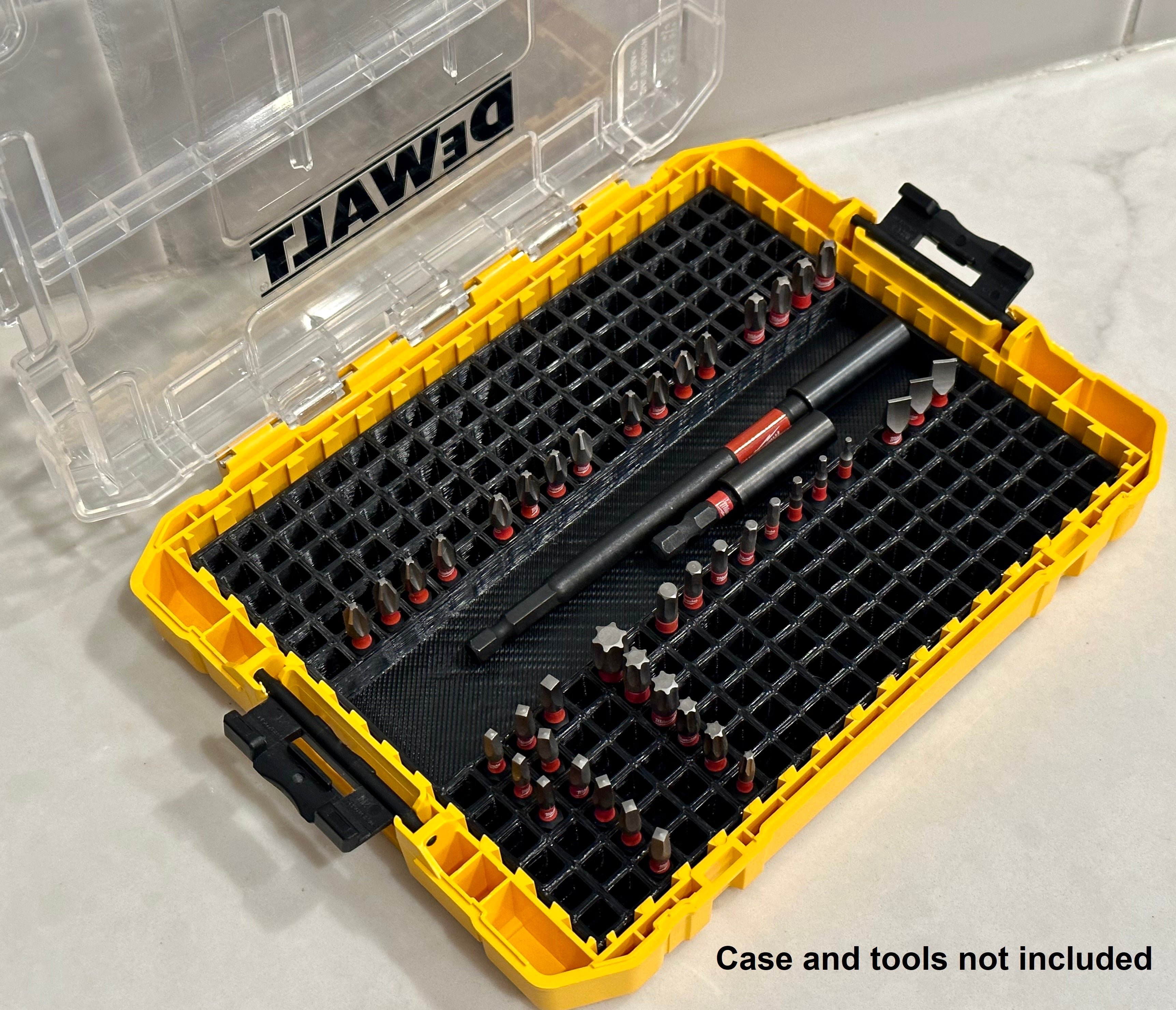 TOOLCRAFT3D Impact bit organizer designed for Dewalt Medium ToughCase Organizer (1 Comp + 240 bit)