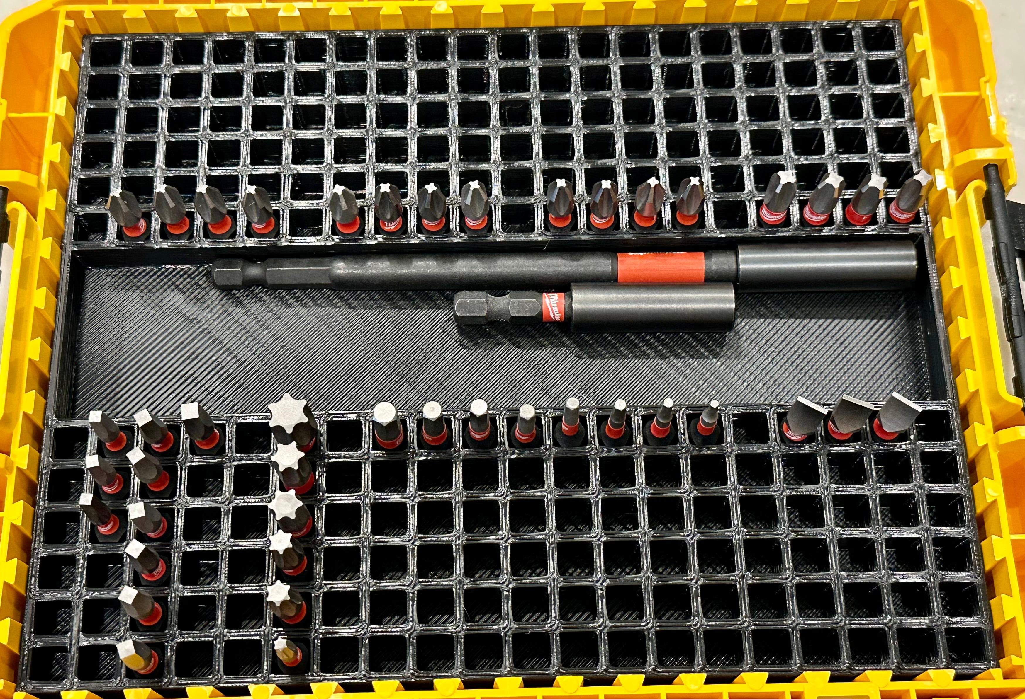TOOLCRAFT3D Impact bit organizer designed for Dewalt Medium ToughCase Organizer (1 Comp + 240 bit)