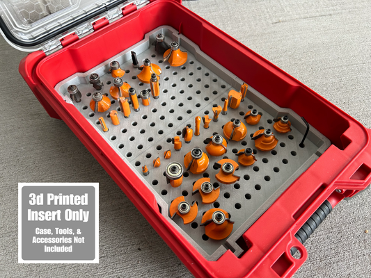 Jonah Pope Design 3d Printed Insert Designed For Router Bit Storage for Milwaukee Packout Organizer