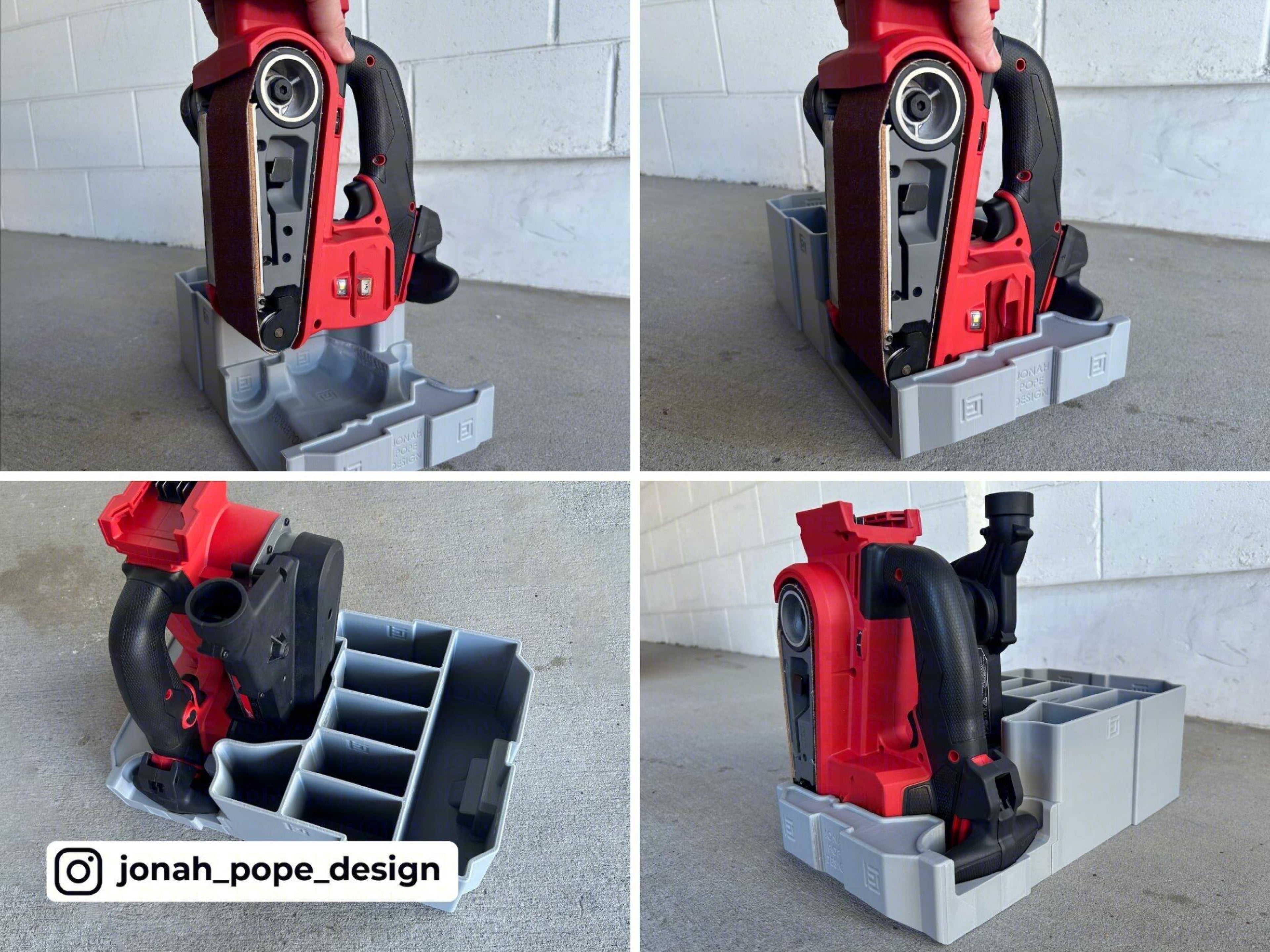 Jonah Pope Insert Designed for Milwaukee M18 Belt Sander and Milwaukee Packout Compact Tool Box (Insert Only)