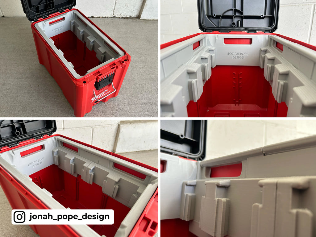 Jonah Pope Design 3d Printed Insert Designed for Milwaukee M18 Battery (UPPER Insert) and Milwaukee Packout
