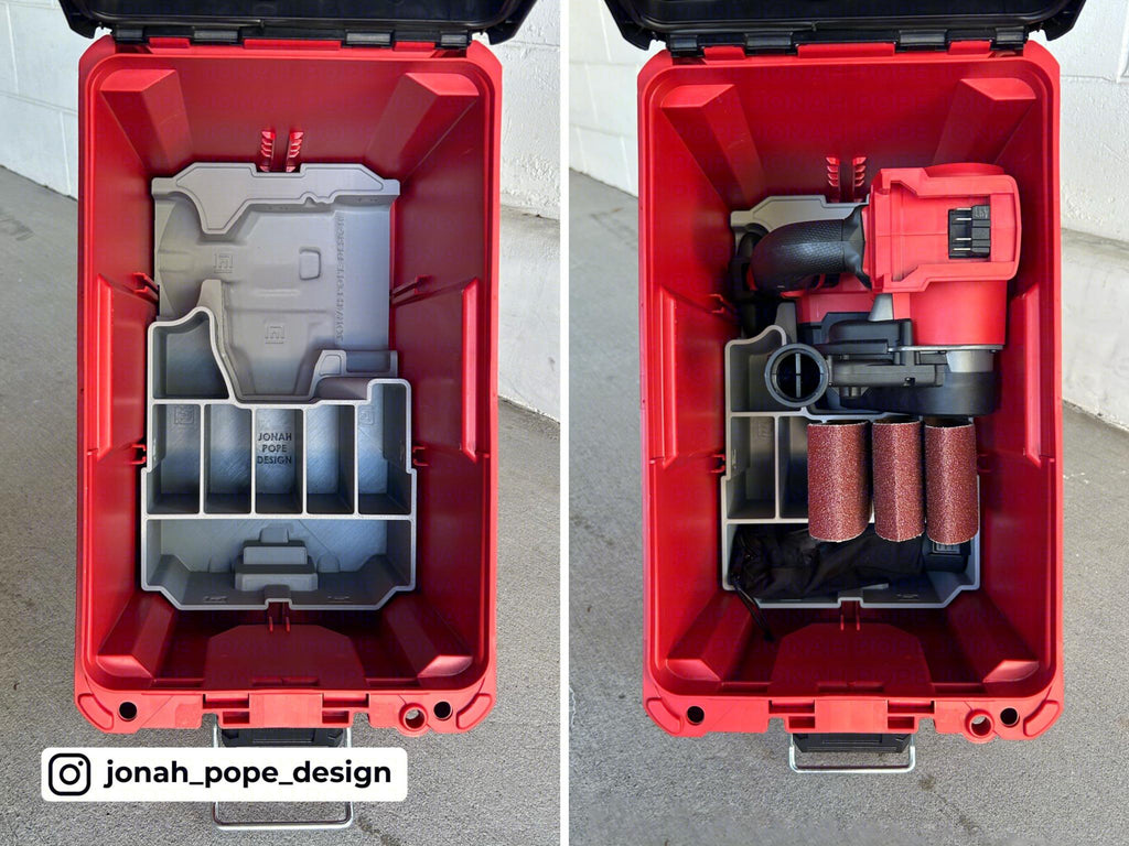 Jonah Pope Insert Designed for Milwaukee M18 Belt Sander and Milwaukee Packout Compact Tool Box (Insert Only)