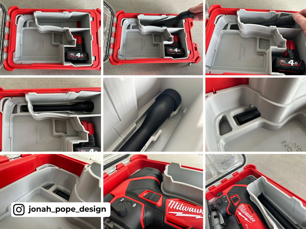Jonah Pope Design 3d Printed Insert Designed for Milwaukee M12 Fuel Jigsaw Insert and Milwaukee Packout Organizer