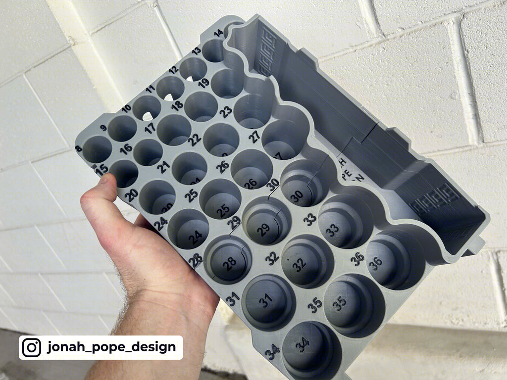 Jonah Pope Design 3d Printed 1/2" Metric Impact Socket Insert Designed for Milwaukee Packout Organizer (Insert Only)