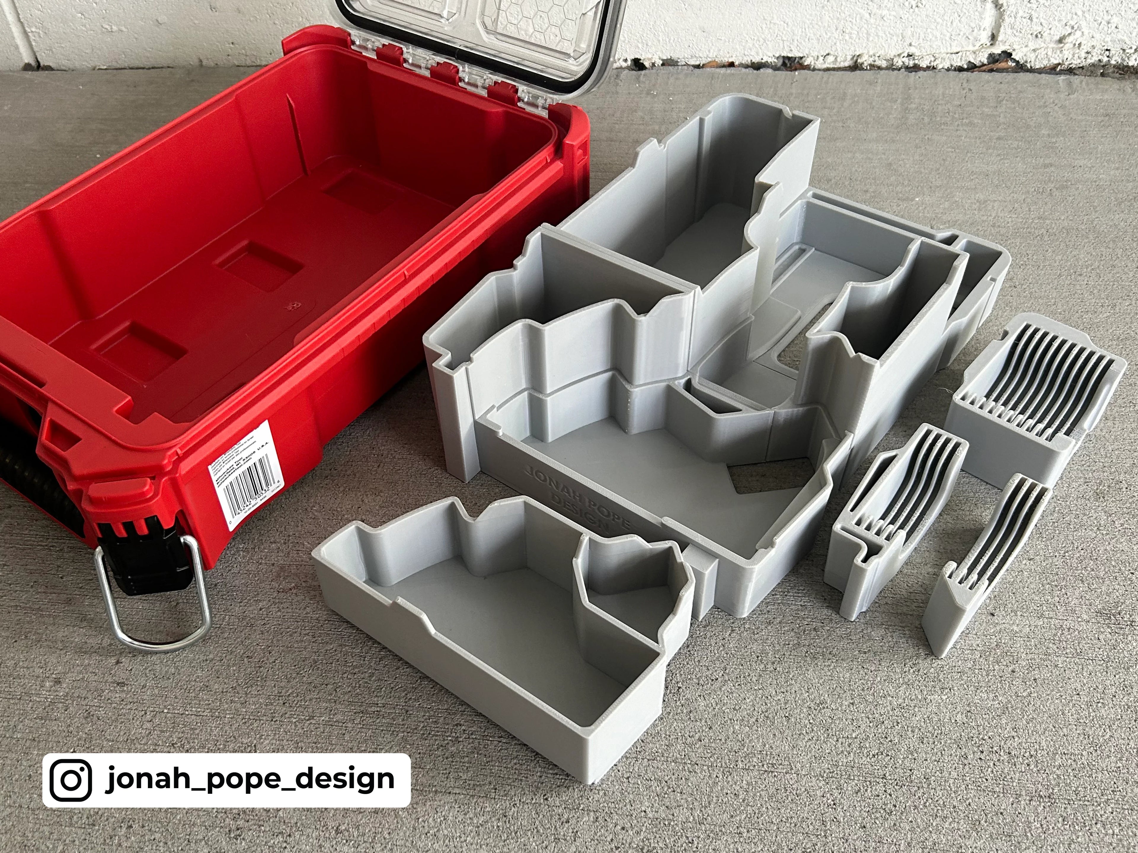 Jonah Pope Design 3d Printed Insert Designed for Milwaukee M12 Cut Off Tool and Milwaukee Packout Organizer