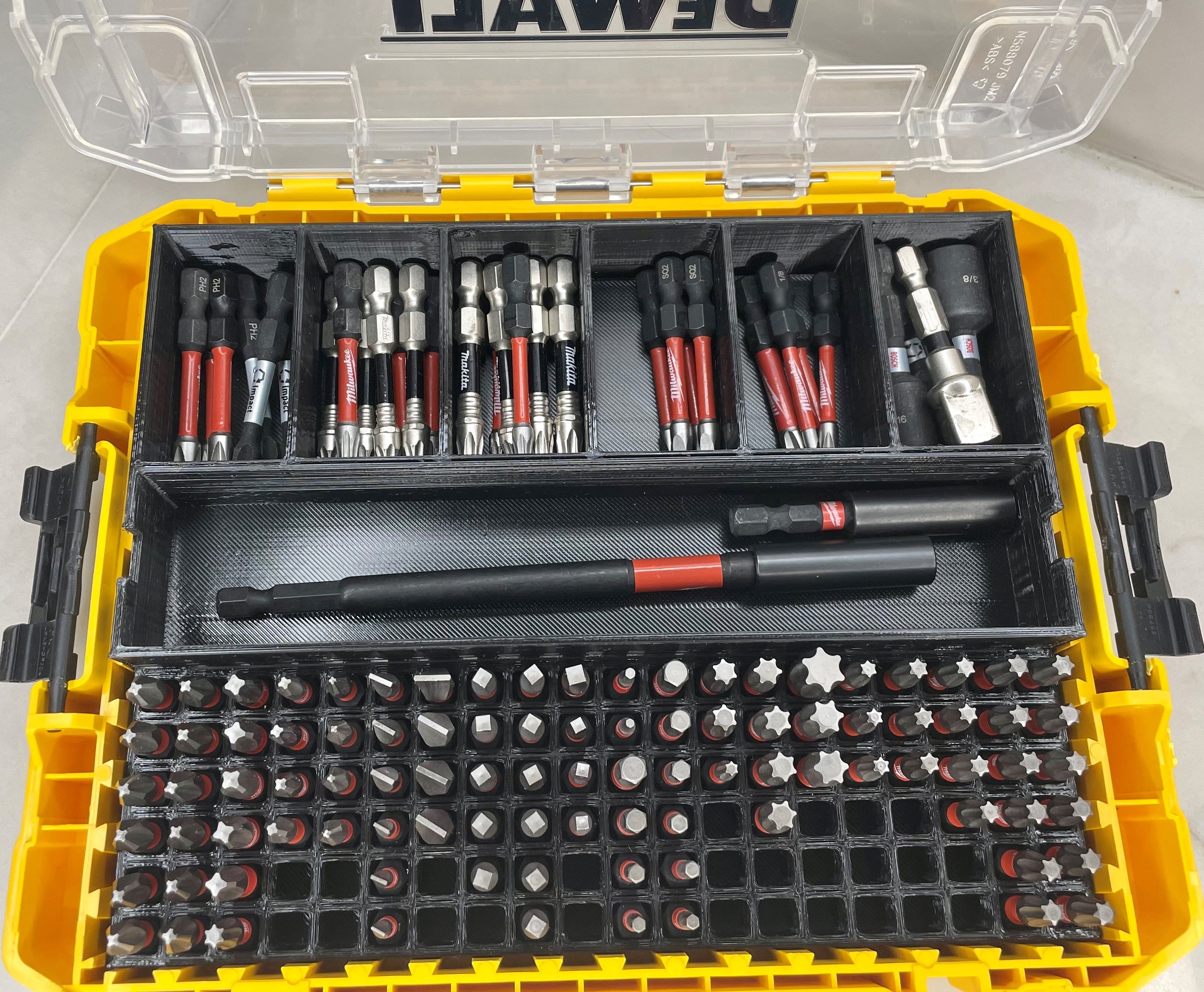 TOOLCRAFT3D Impact Bit Organizer Insert Designed for DEWALT Medium ToughCase