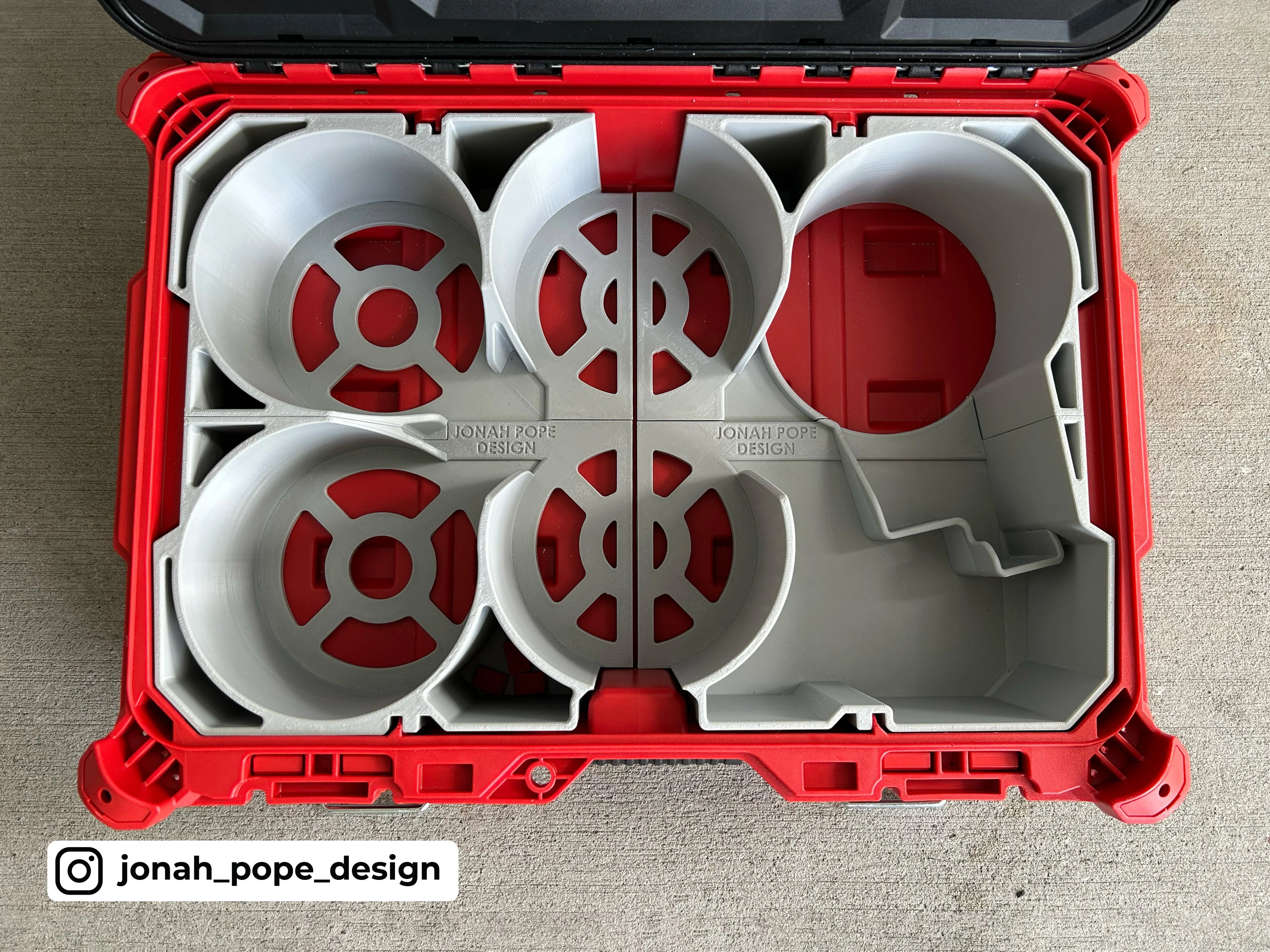 Jonah Pope Design 3d Printed Insert Designed for Milwaukee Packout Insert for Festool ETS EC150 & 6" Sander Discs