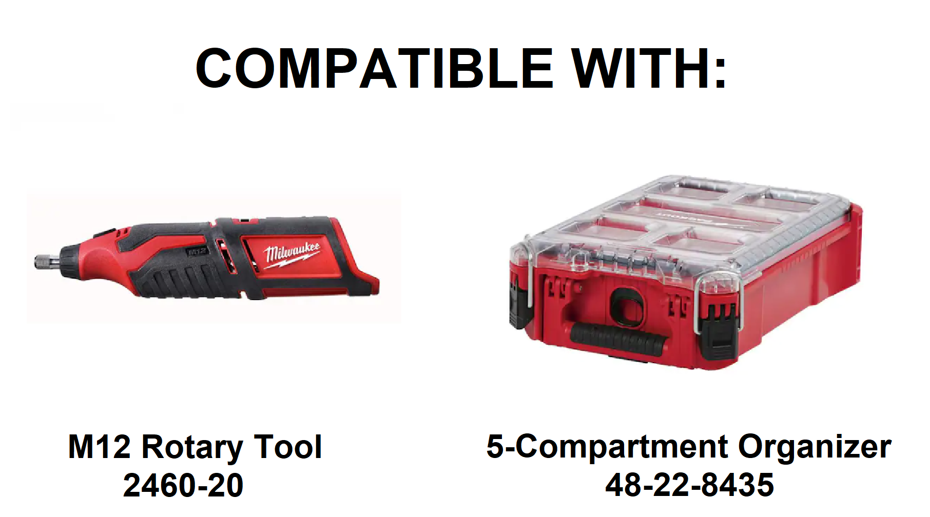 Jonah Pope Design 3d Printed Insert Designed for Milwaukee M12 Rotary Tool and Milwaukee Packout Organizer