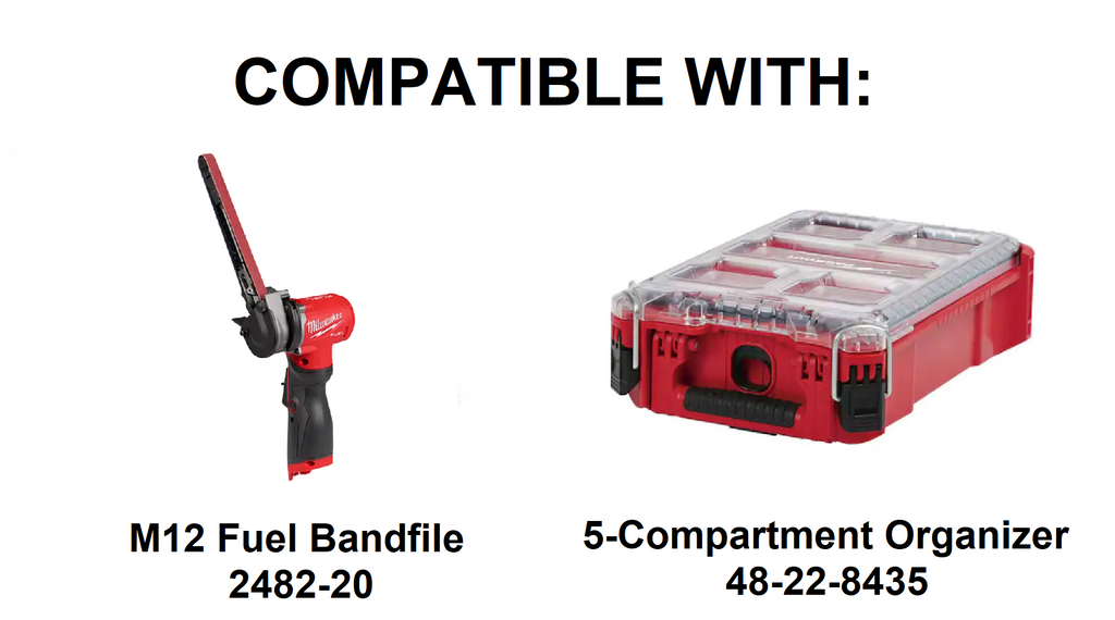 Jonah Pope Design 3d Printed Insert Designed For Milwaukee M12 Fuel 1/2" x 18" Bandfile and Milwaukee Packout