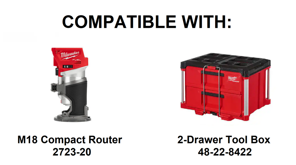 Jonah Pope Design 3d Printed Insert Designed for Milwaukee M18 Compact Router and Milwaukee Packout ToolBox Drawer