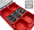 ToolCraft3d Design 3d Printed Impact Bit Holder Insert Designed For Milwaukee PACKOUT Low Profile Organizers (6 Compartment + 2 Quick Access + 40 Bit)