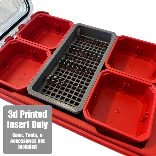 ToolCraft3d Design 3d Printed Impact Bit Holder Insert Designed For Milwaukee PACKOUT Low Profile Organizers (160 Bit)