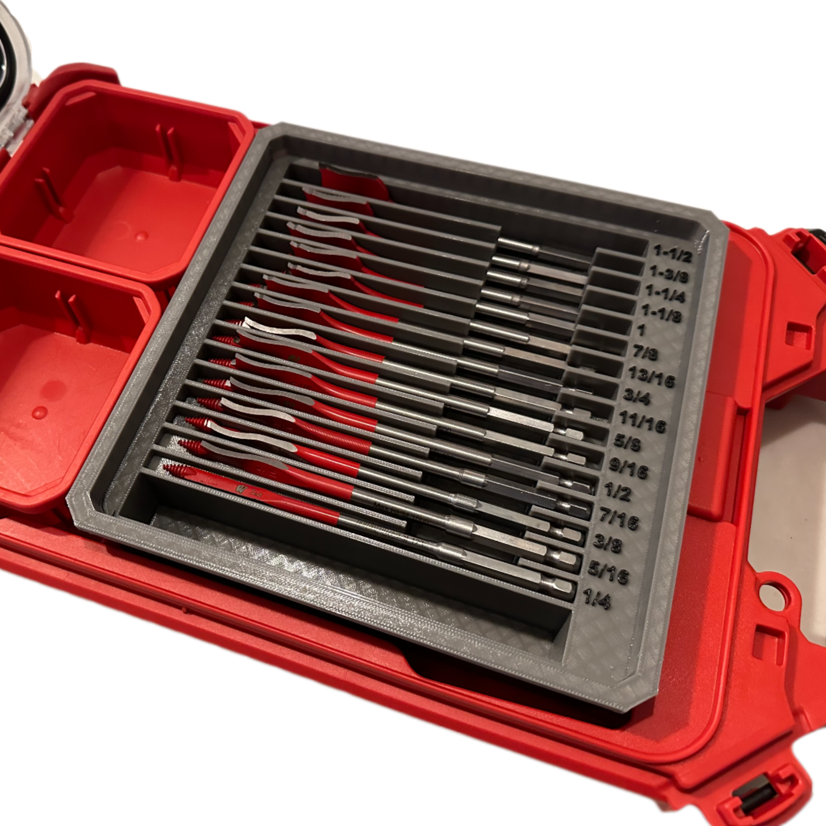 ToolCraft3d Design 3d Printed Insert Designed for Diablo SPEEDemon Spade Drill Bits and Milwaukee PACKOUT Low Profile Organizer