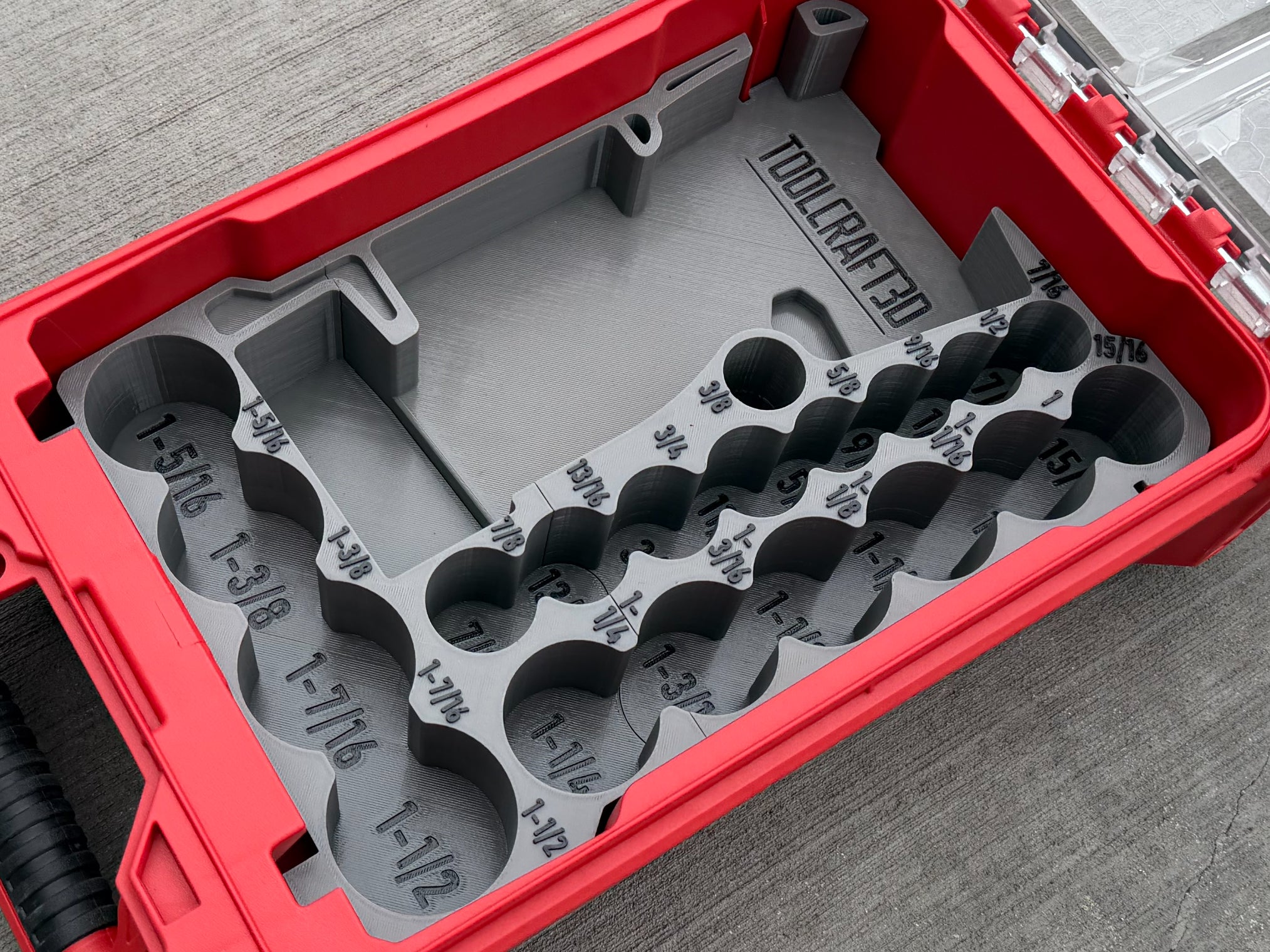 TOOLCRAFT3D Design 3d Printed Insert Designed for Milwaukee Packout Organizer and M12 Stubby 1/2" Impact (Insert Only)