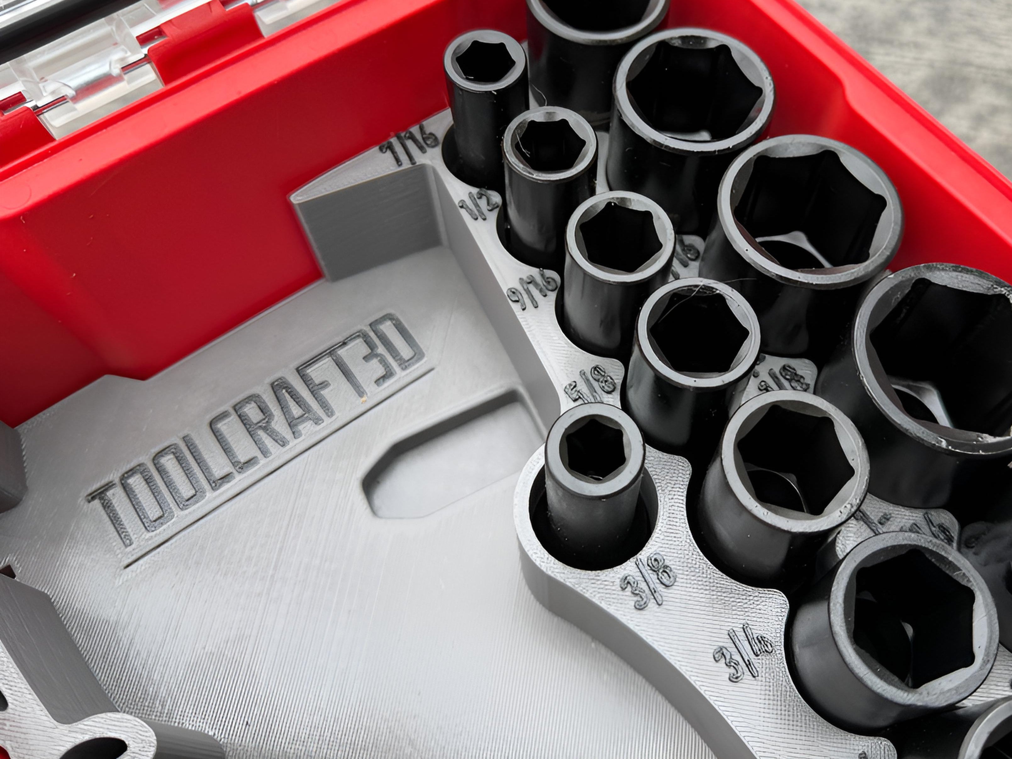 TOOLCRAFT3D Design 3d Printed Insert Designed for Milwaukee Packout Organizer and M12 Stubby 1/2" Impact (Insert Only)