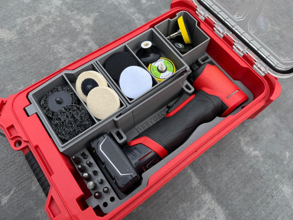 TOOLCRAFT3D Design 3d Printed Insert Designed for Milwaukee M12 Right Angle Die Grinder (3485-20) & Packout Organizer (Insert Only)