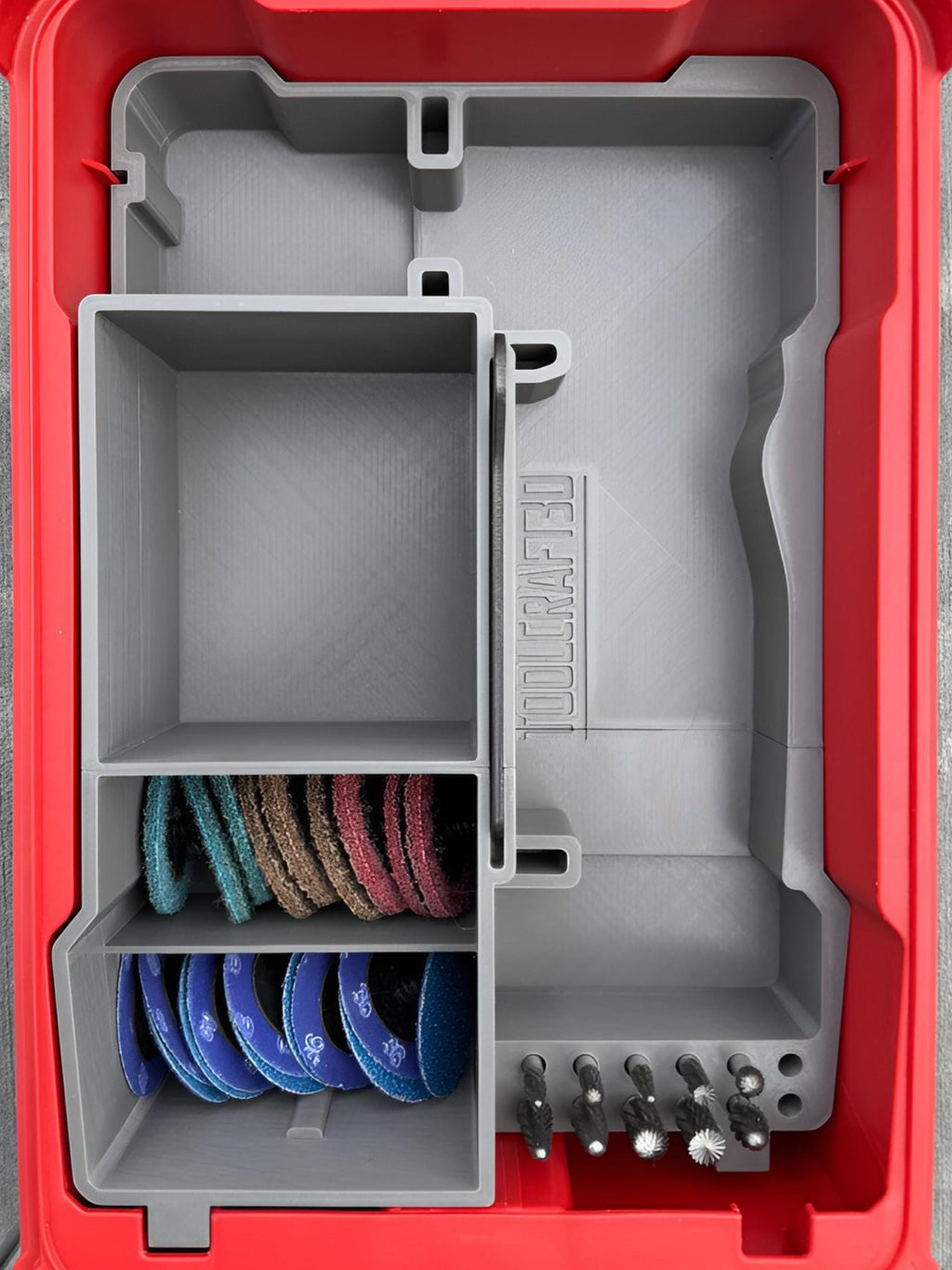 TOOLCRAFT3D Design 3d Printed Insert Designed for Milwaukee M12 Right Angle Die Grinder (3485-20) & Packout Organizer (Insert Only)