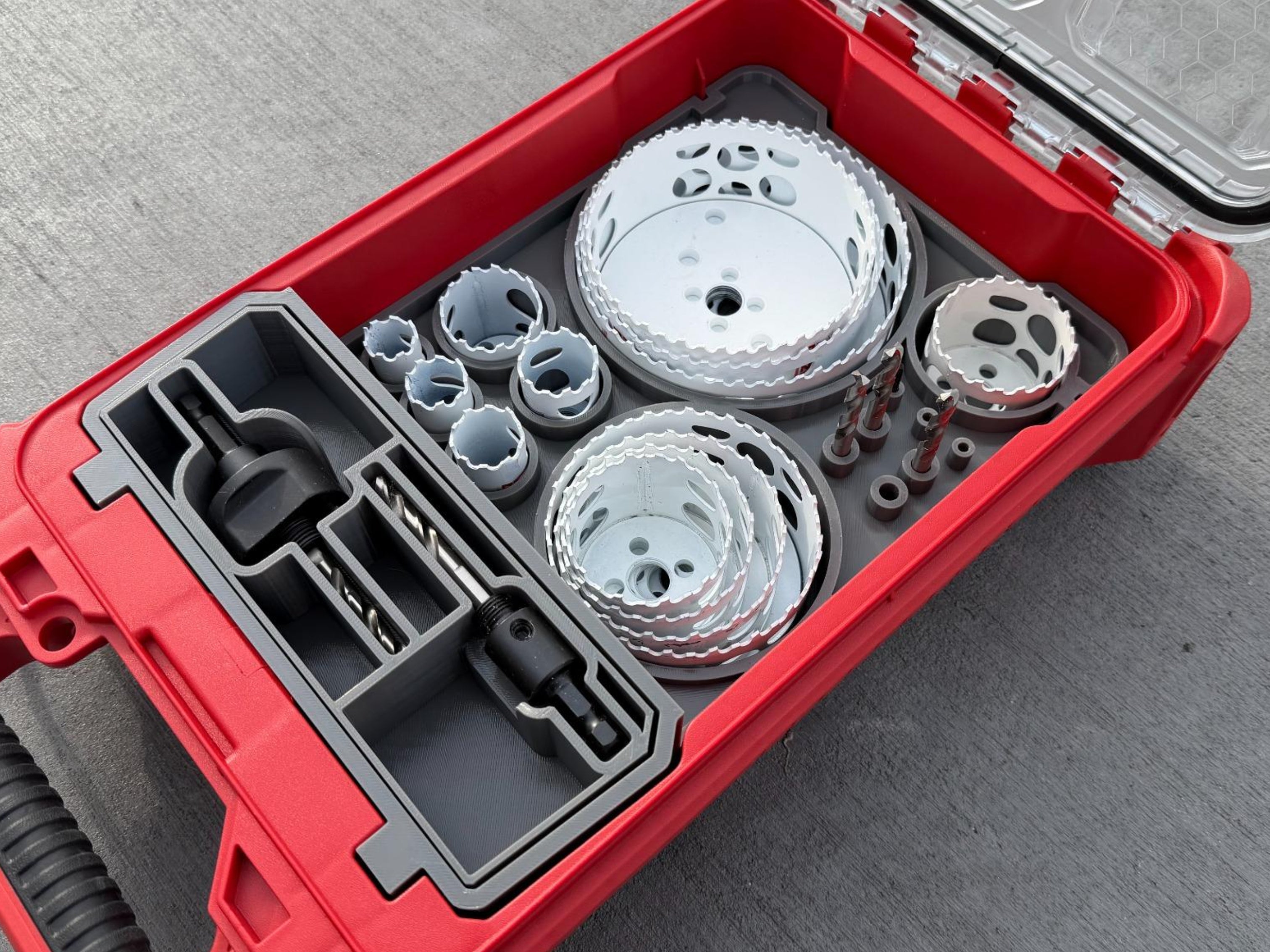 TOOLCRAFT3D Design 3d Printed Insert Hole Saw Organizer (21-piece, 49-22-4171) Designed for Milwaukee Packout Organizer (Insert Only)