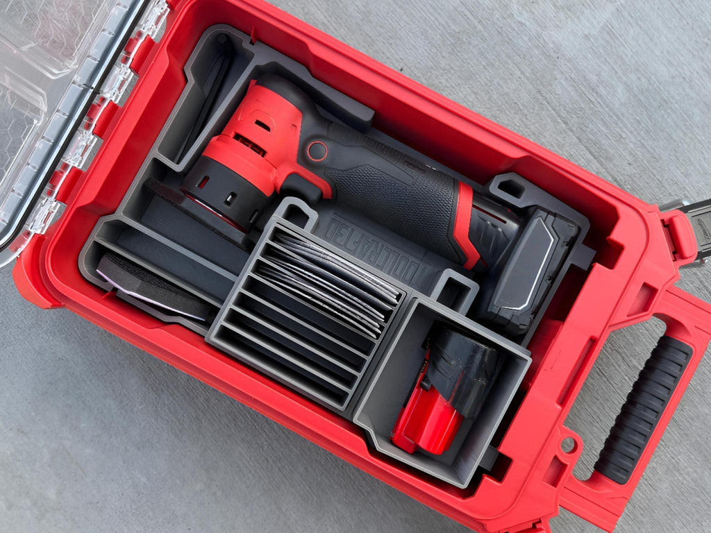 TOOLCRAFT3D Design 3d Printed Insert Designed for Milwaukee M12 Orbital Detail Sander (2531-20) & Packout Organizer (Insert Only)