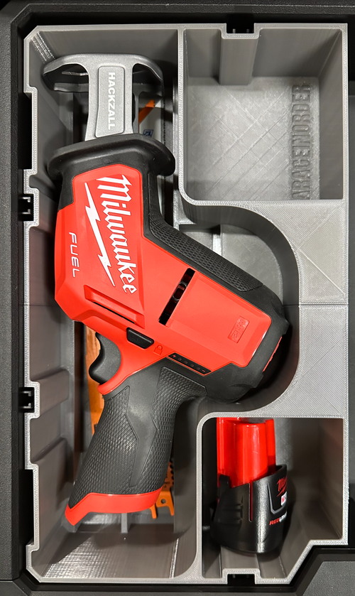 GarageInOrder 3d Printed Insert Designed for Milwaukee M12 Hackzall and Toughbuilt Stacktech Drawer