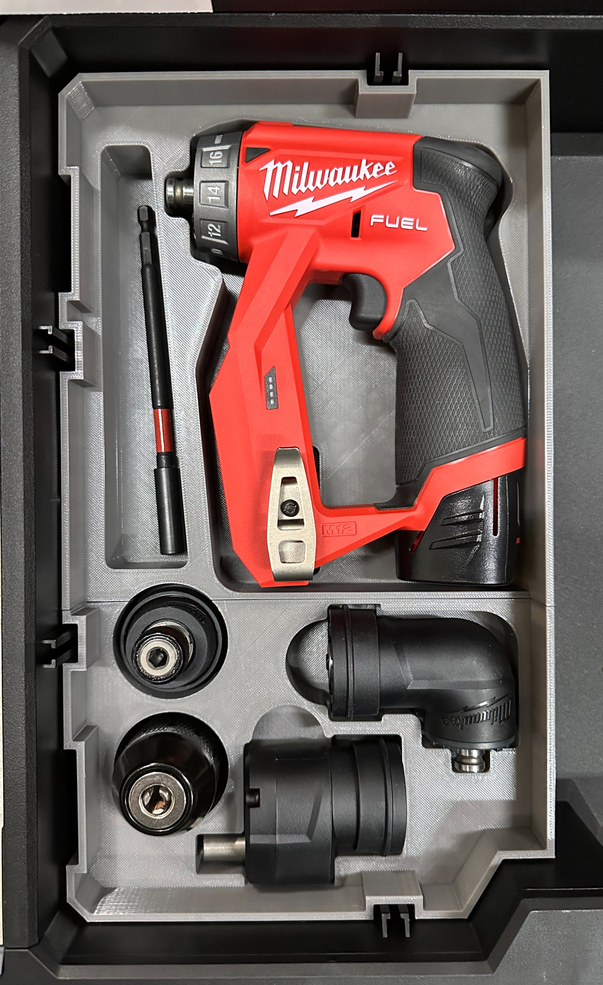 GarageInOrder 3d Printed Insert Designed for Milwaukee M12 Installation Driver and Toughbuilt Stacktech Drawer