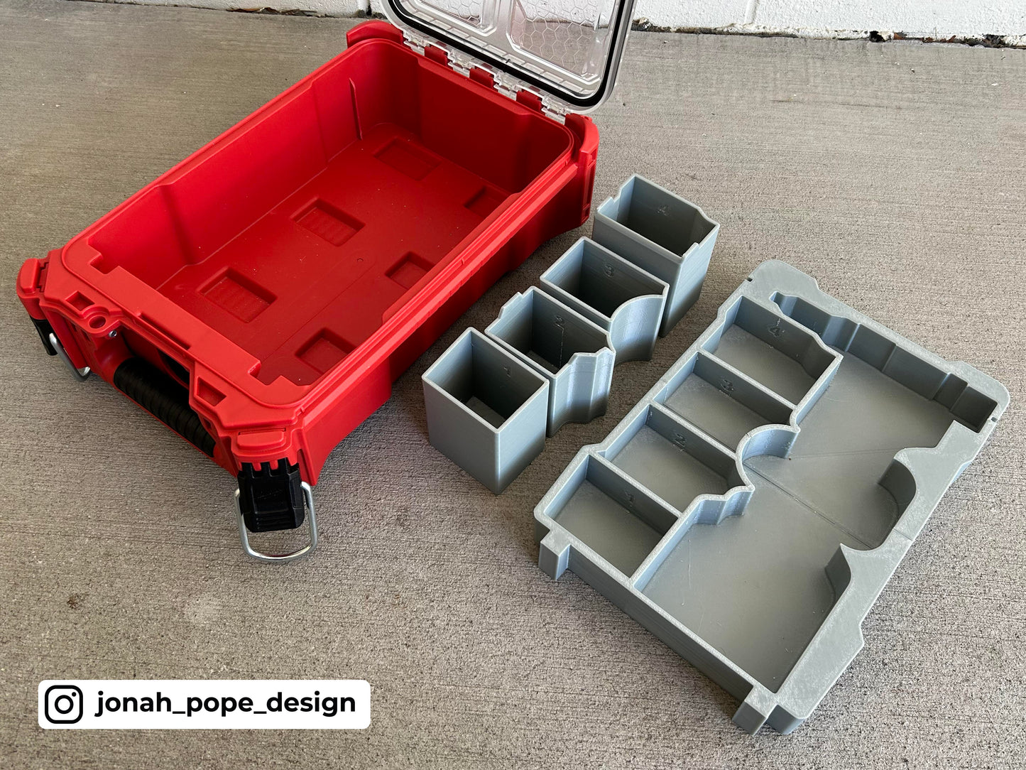 Jonah Pope Design 3d Printed Insert Designed for Milwaukee M12 Rivet Gun and Milwaukee Packout Organizer
