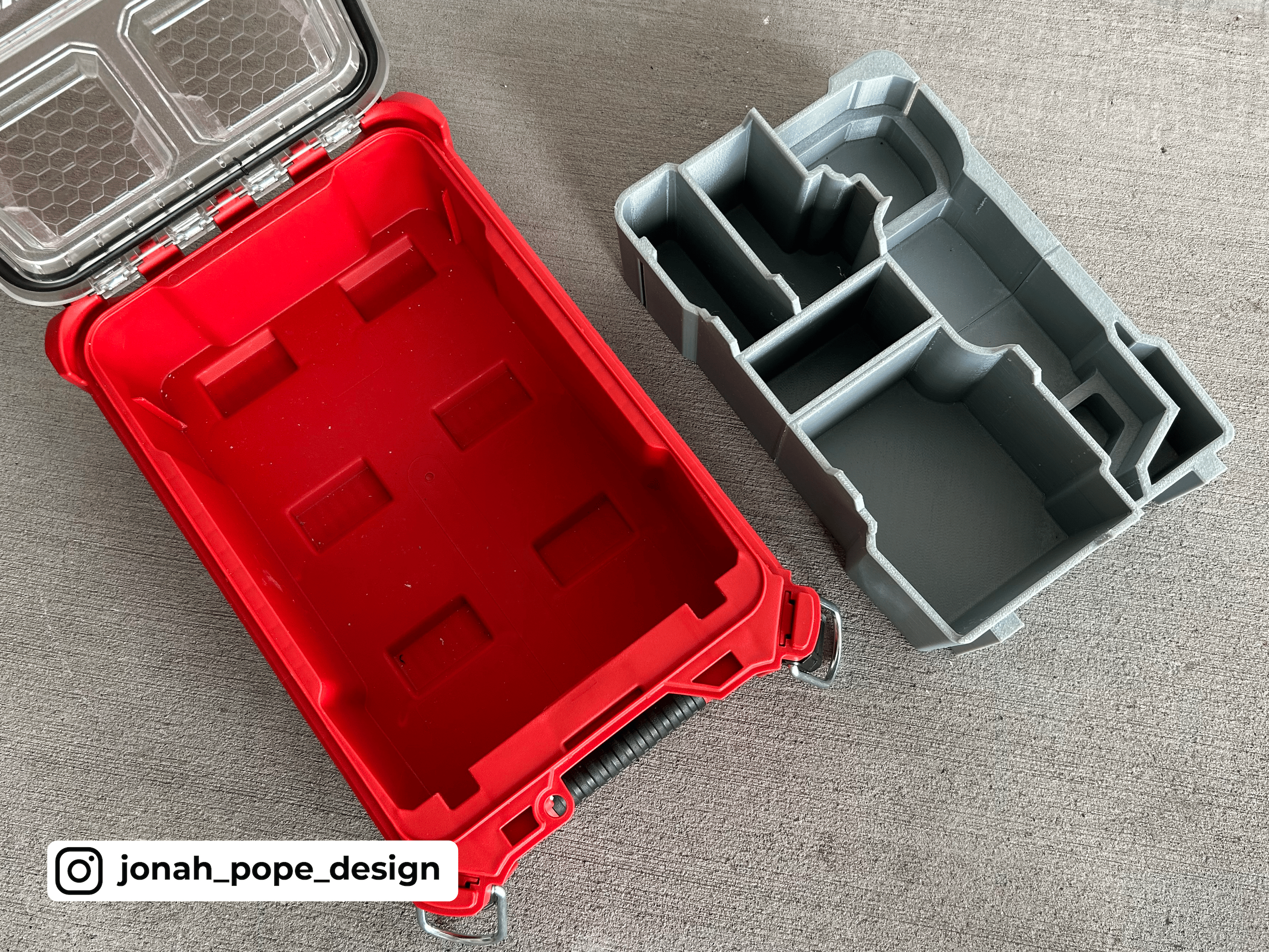 Jonah Pope Design 3d Printed Insert Designed for Milwaukee M12 Fuel Multi-tool and Milwaukee Packout Organizer
