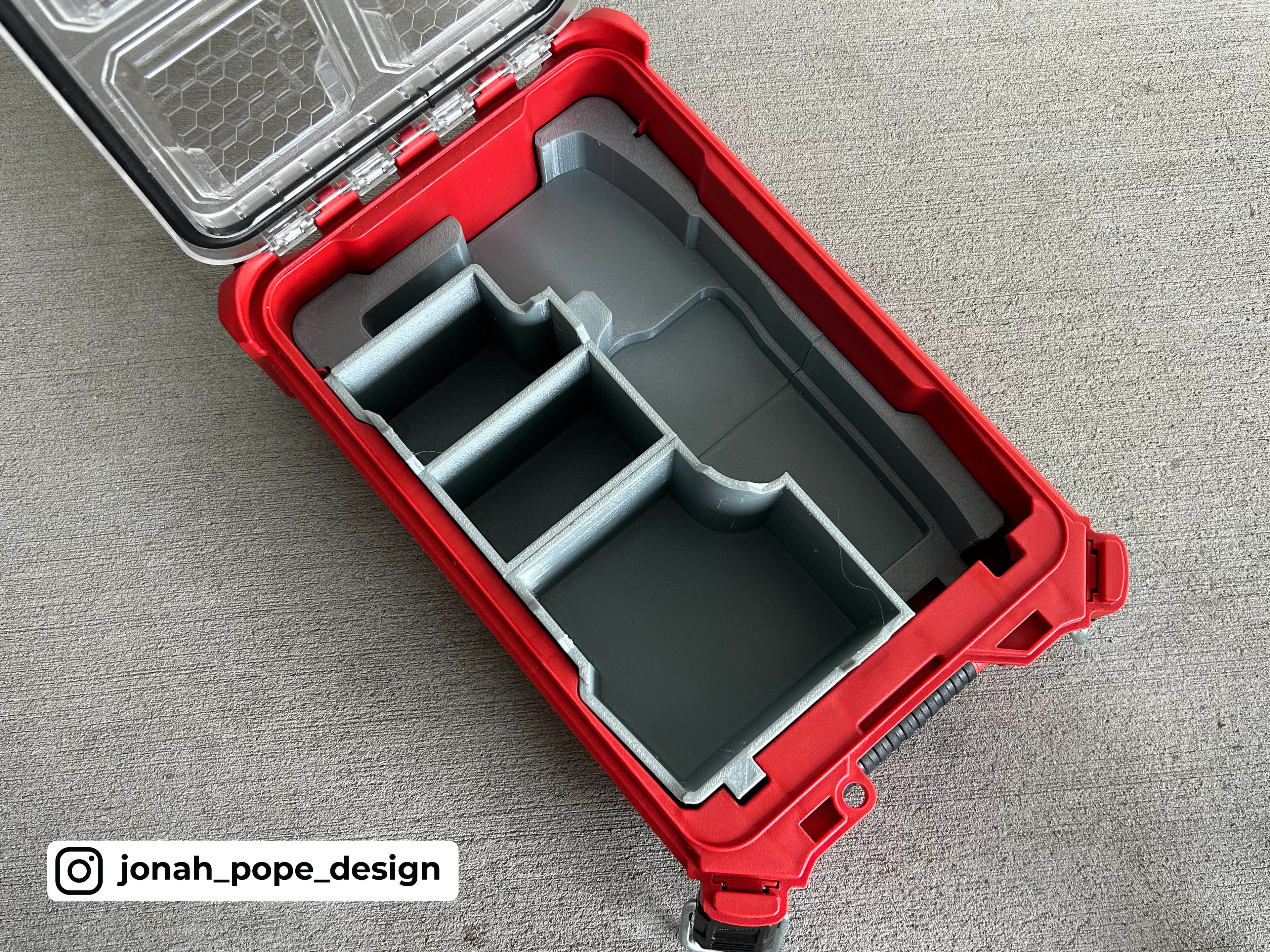 Jonah Pope Design 3d Printed Insert Designed For Milwaukee M12 Nibbler and Milwaukee Packout Organizer