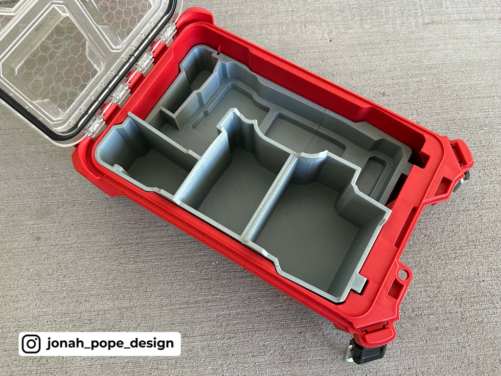 Jonah Pope Design 3d Printed Insert Designed for Milwaukee Packout Organizer and M12 Orbital Detail Sander