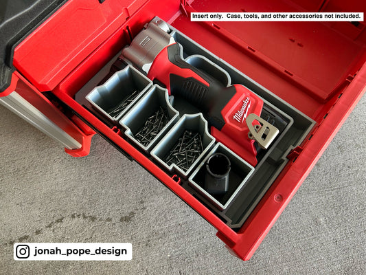 Jonah Pope Design 3d Printed Insert Designed for Milwaukee M12 Rivet Gun and Milwaukee Packout Tool Box Drawer
