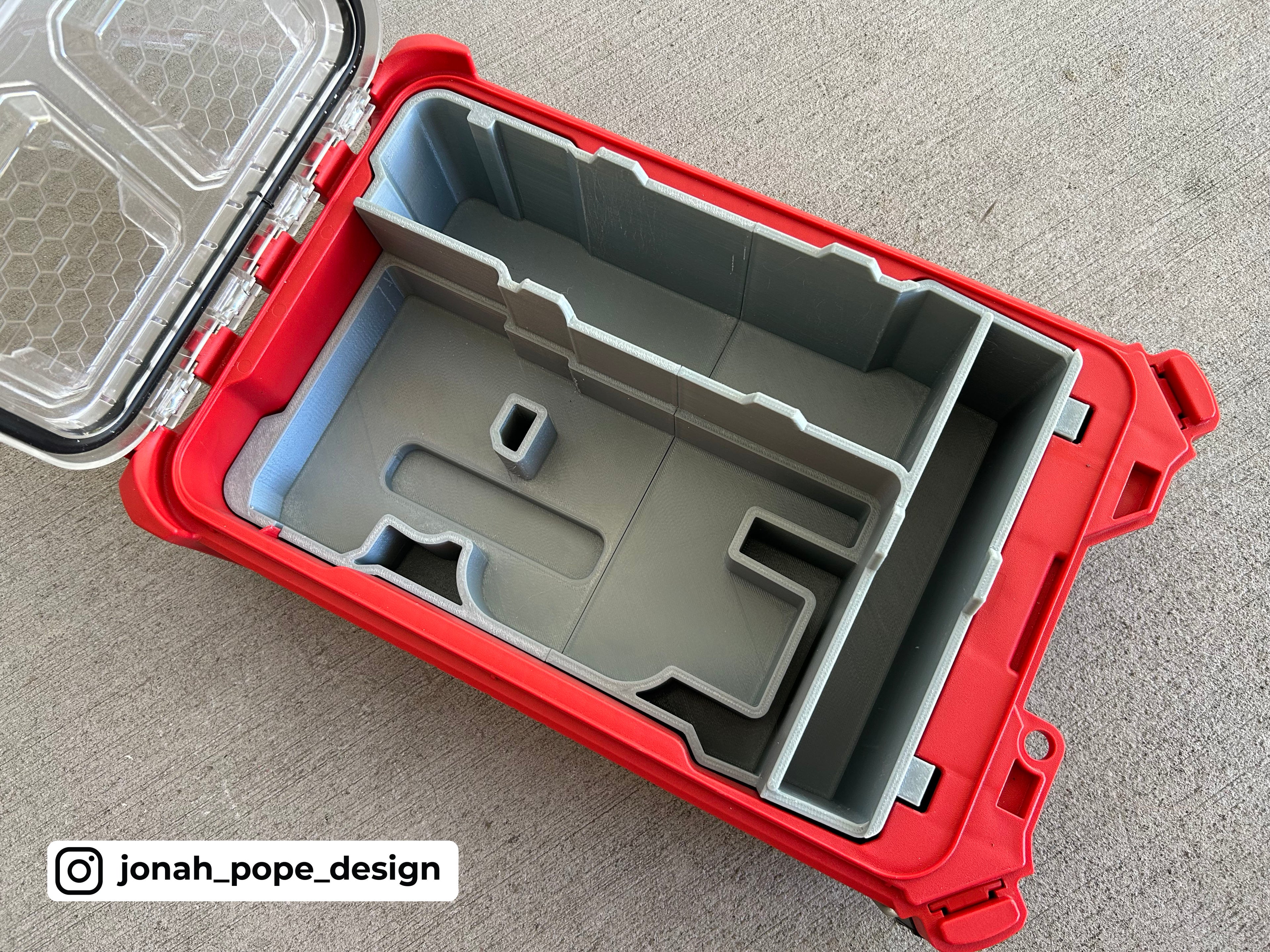 Jonah Pope Design 3d Printed Insert Designed For Milwaukee M12 Fuel 1/2" x 18" Bandfile and Milwaukee Packout