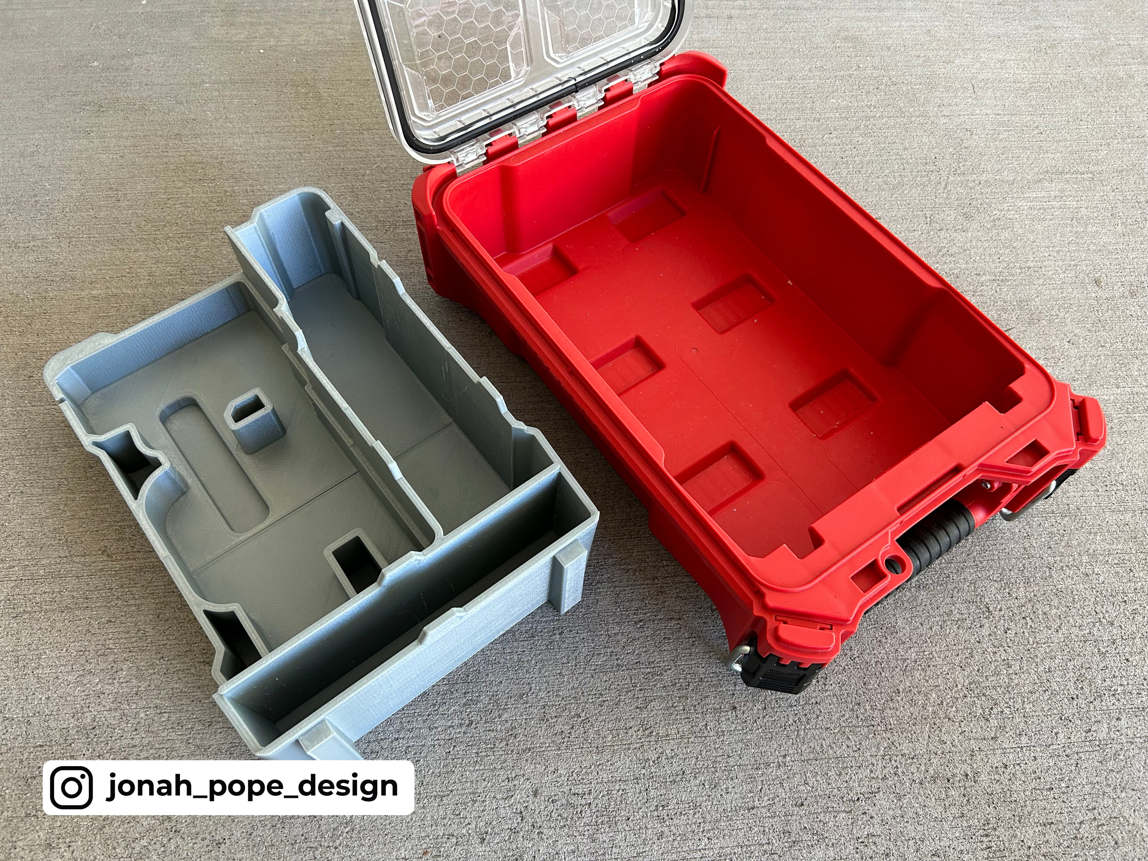 Jonah Pope Design 3d Printed Insert Designed For Milwaukee M12 Fuel 1/2" x 18" Bandfile and Milwaukee Packout