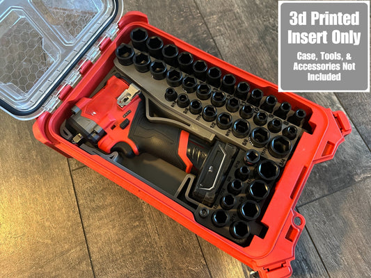 TOOLCRAFT3D Design 3d Printed Insert Designed for Milwaukee Packout Organizer and Gen2 M12 Stubby 3/8" Impact (Insert Only)