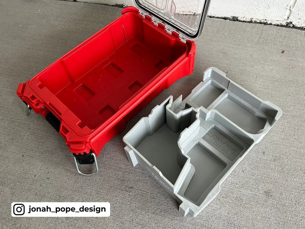 Jonah Pope Design 3d Printed Insert Designed for Milwaukee Packout Organizer and Gen3 M12 Drill and Impact Driver