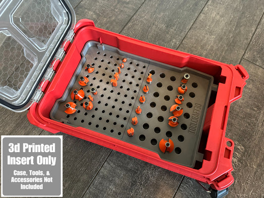 TOOLCRAFT3D Design 3d Printed Router Bit Organizer Designed for Milwaukee Packout Insert (Insert Only)