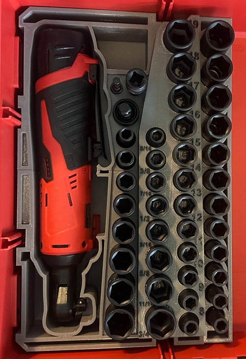 Insert Designed for Milwaukee M12 Cordless 3/8" Ratchet & PACKOUT Tool Box (Insert Only)