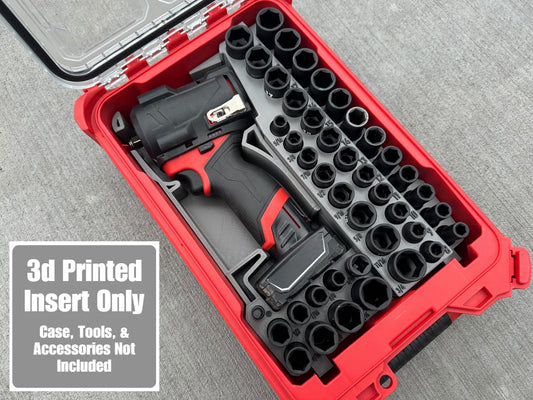TOOLCRAFT3D Design 3d Printed Insert Designed for Milwaukee Packout Organizer and Gen2 M12 Stubby 3/8" Impact (Insert Only)