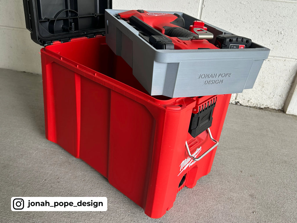 Jonah Pope Design 3d Printed Insert Designed For Milwaukee M12 Cable Stapler (UPPER Insert) and Milwaukee Packout