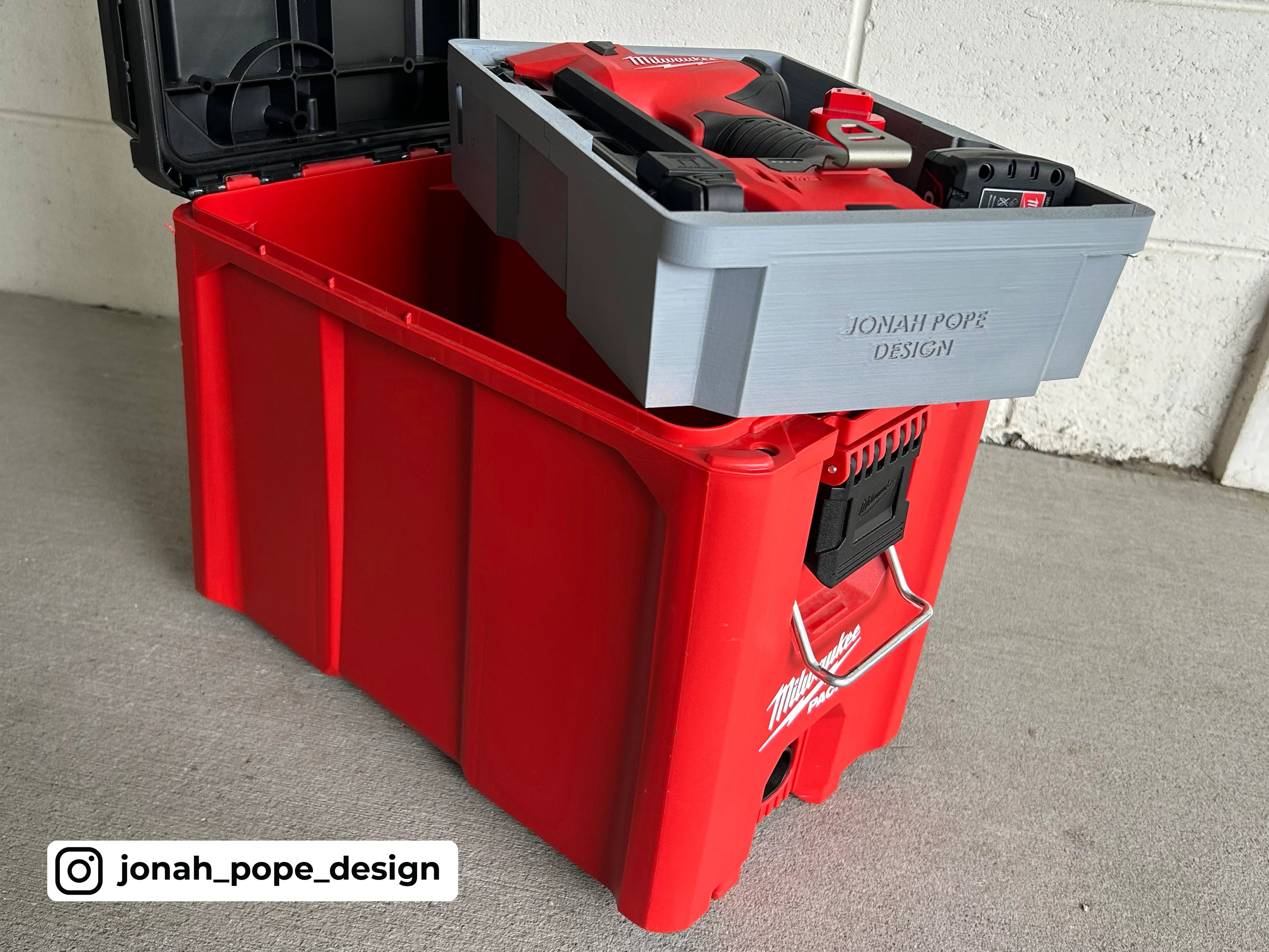 Jonah Pope Design 3d Printed Insert Designed For Milwaukee M12 Cable Stapler (UPPER Insert) and Milwaukee Packout