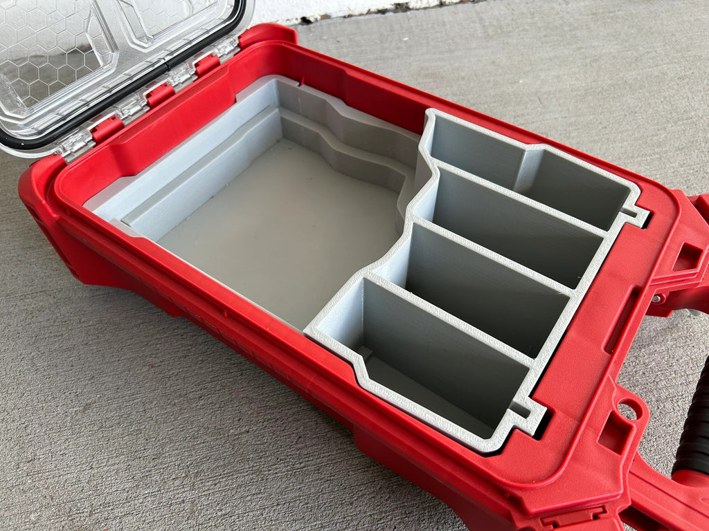 Jonah Pope Design 3d Printed Insert Designed For Milwaukee M12 3/8" Crown Stapler and Milwaukee Packout Organizer
